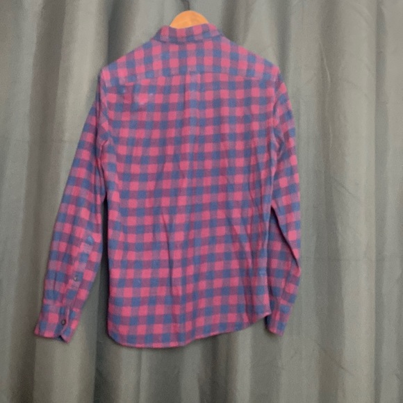 J crew flannel in burgundy & navy check size small - Picture 3 of 3